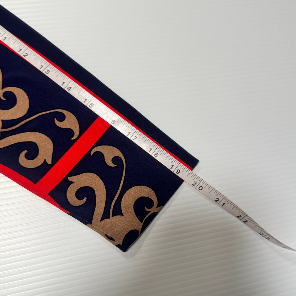 Cache Bodycon Sheath Dress Baroque Navy Red Women’s Medium Boat Neck Geometric - Picture 16 of 16